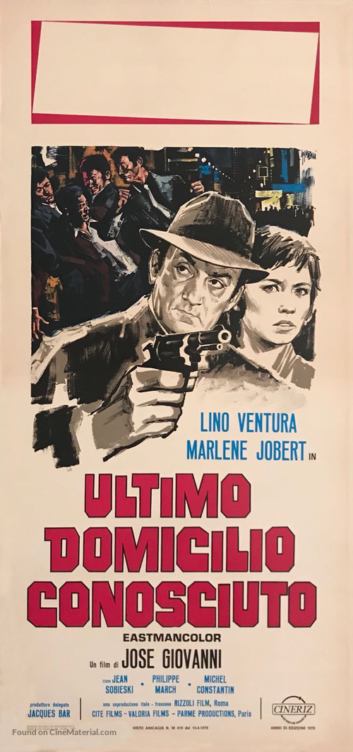 Dernier domicile connu - Italian Movie Poster