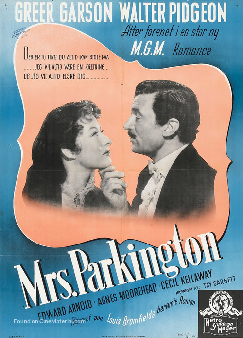 Mrs. Parkington - Danish Movie Poster