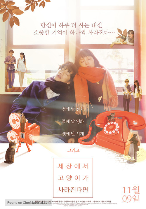 Sekai kara neko ga kietanara - South Korean Movie Poster