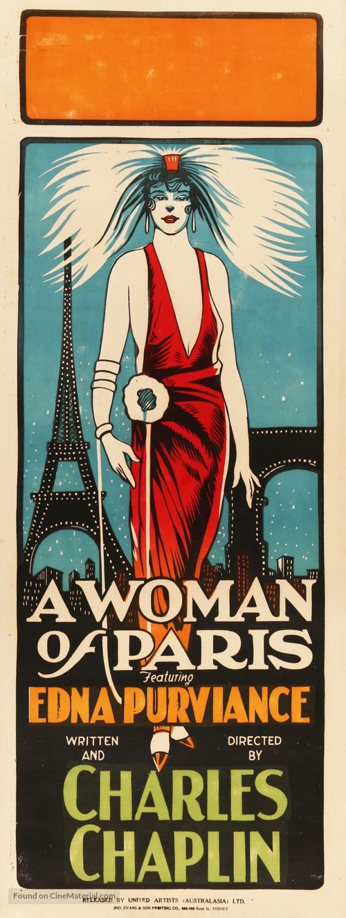 A Woman of Paris: A Drama of Fate - Australian Movie Poster