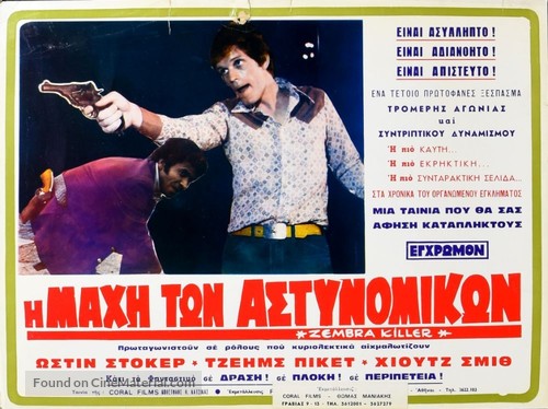 The Zebra Killer - Greek Movie Poster