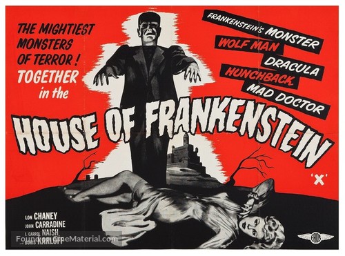 House of Frankenstein - British Re-release movie poster
