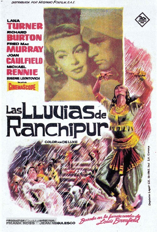 The Rains of Ranchipur - Spanish Movie Poster