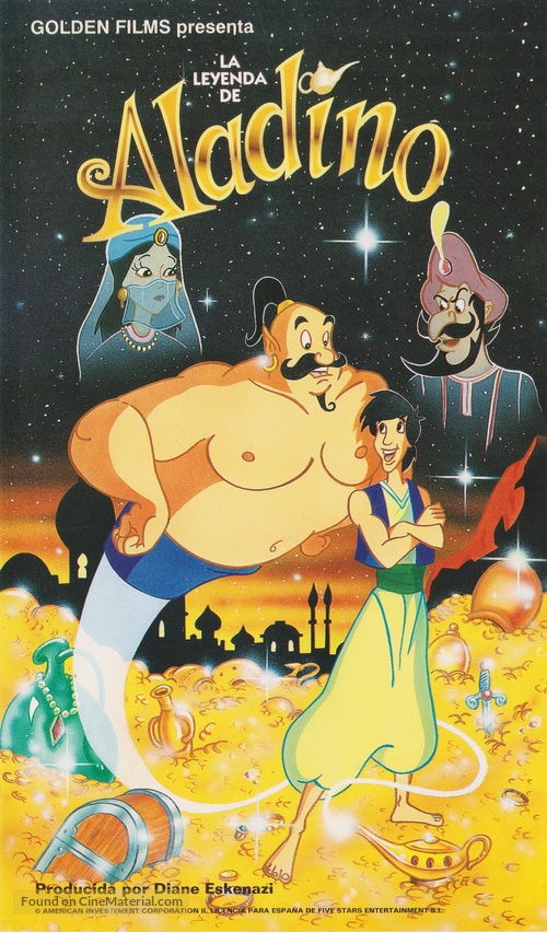 Aladdin - Spanish VHS movie cover