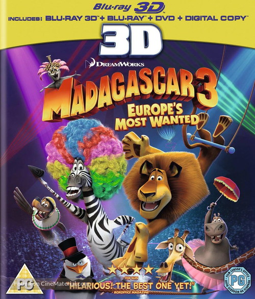 Madagascar 3: Europe&#039;s Most Wanted - British Blu-Ray movie cover