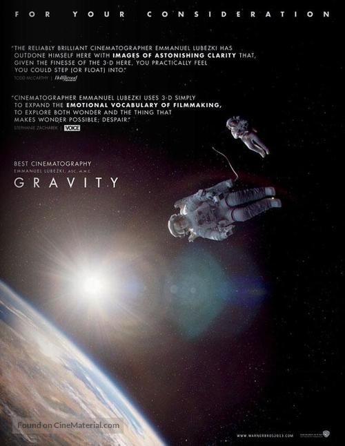 Gravity - For your consideration movie poster