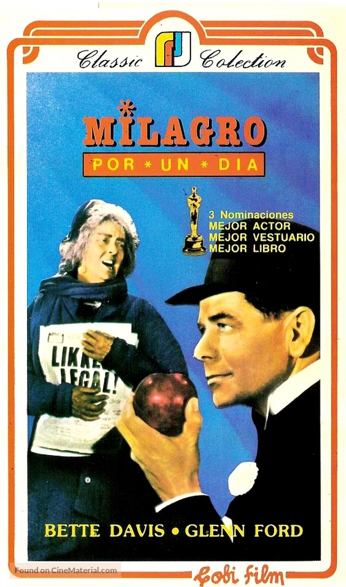 Pocketful of Miracles - Argentinian VHS movie cover