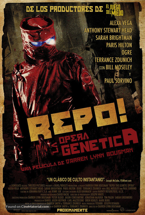 Repo! The Genetic Opera - Mexican Movie Poster