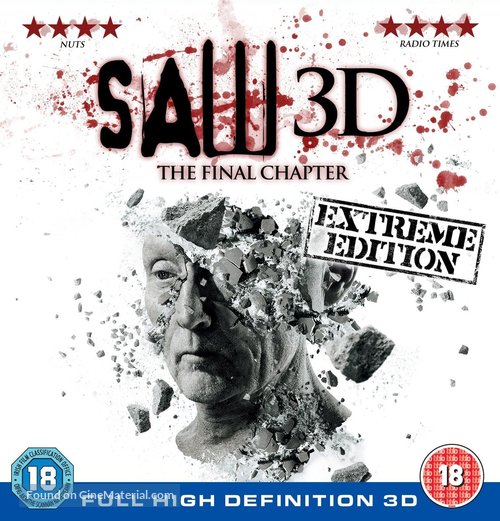 Saw 3D - British Blu-Ray movie cover