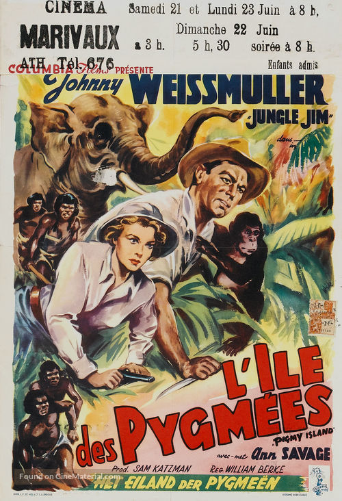 Jungle Jim in Pygmy Island - Belgian Movie Poster