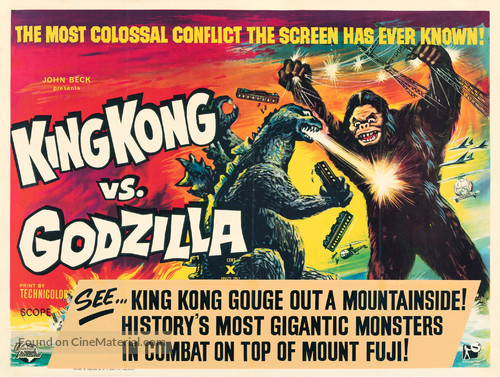 Kingu Kongu tai Gojira - British Movie Poster