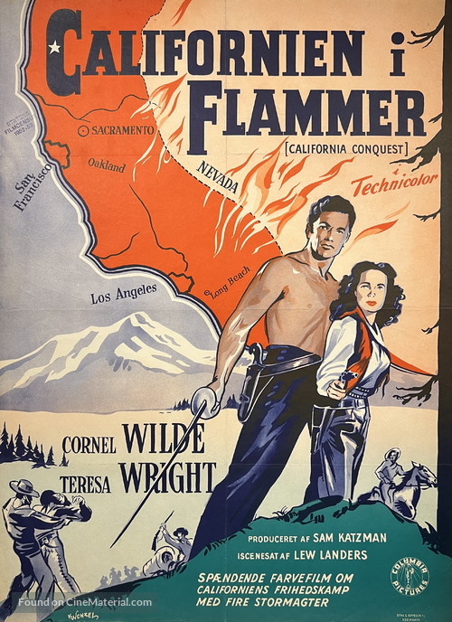 California Conquest - Danish Movie Poster