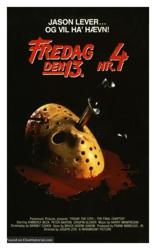 Friday the 13th: The Final Chapter - Danish VHS movie cover