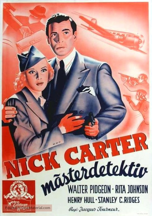 Nick Carter, Master Detective - Swedish Movie Poster