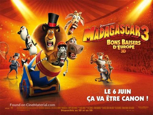 Madagascar 3: Europe&#039;s Most Wanted - French Movie Poster