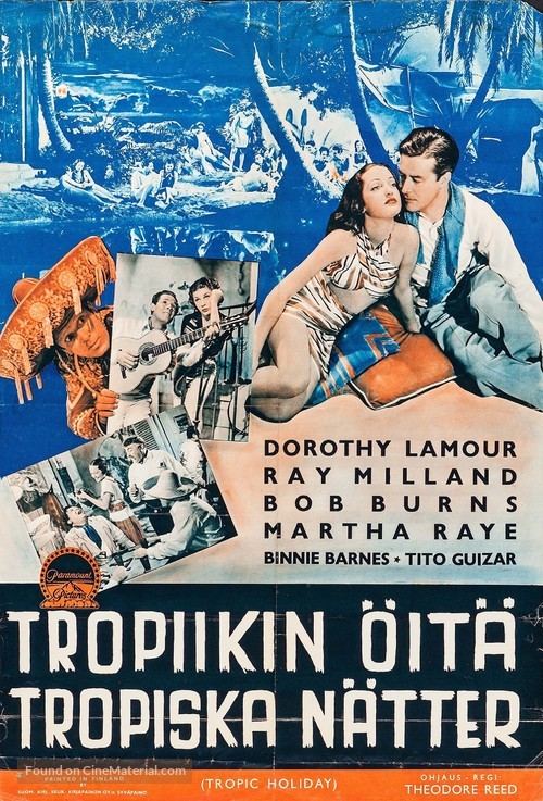 Tropic Holiday - Finnish Movie Poster