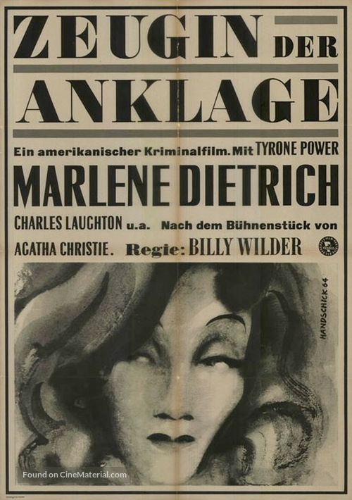 Witness for the Prosecution - German Movie Poster