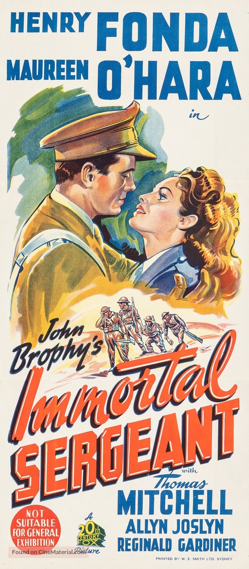 Immortal Sergeant - Australian Movie Poster