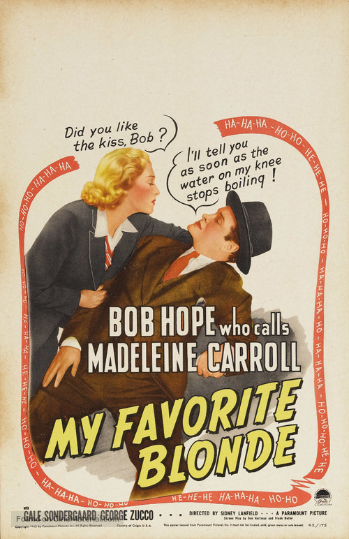 My Favorite Blonde - Movie Poster