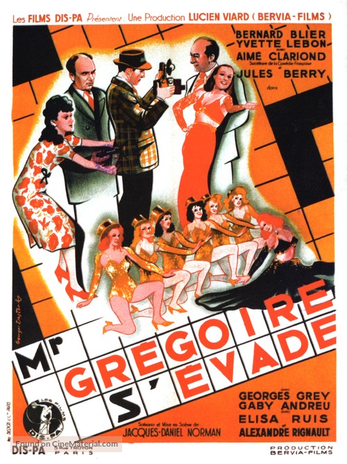Monsieur Gr&eacute;goire s&#039;&eacute;vade - French Movie Poster