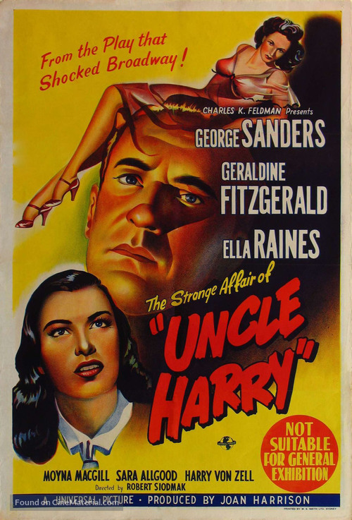 The Strange Affair of Uncle Harry - Australian Movie Poster