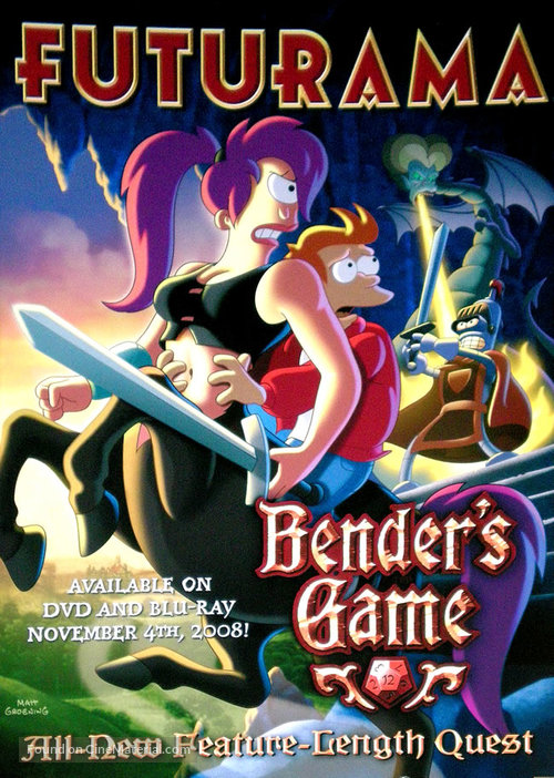 Futurama: Bender&#039;s Game - Video release movie poster