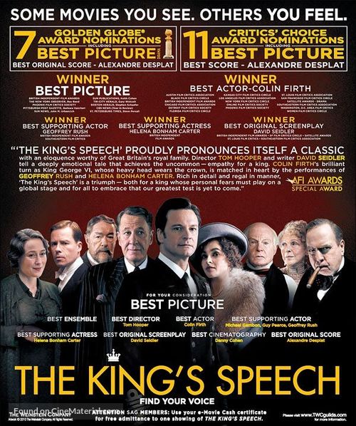 The King&#039;s Speech - British For your consideration movie poster