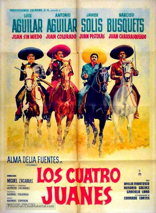 Los cuatro Juanes - Mexican Movie Poster