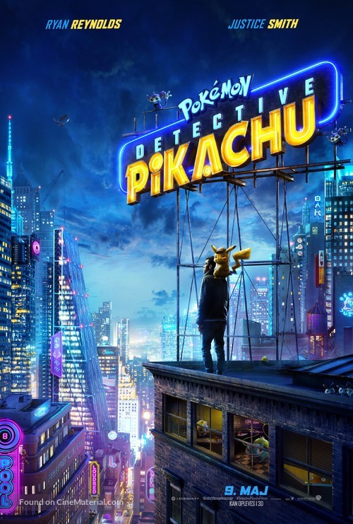 Pok&eacute;mon: Detective Pikachu - Danish Movie Poster