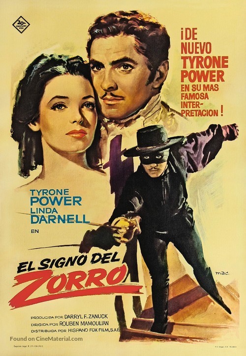 The Mark of Zorro - Spanish Movie Poster