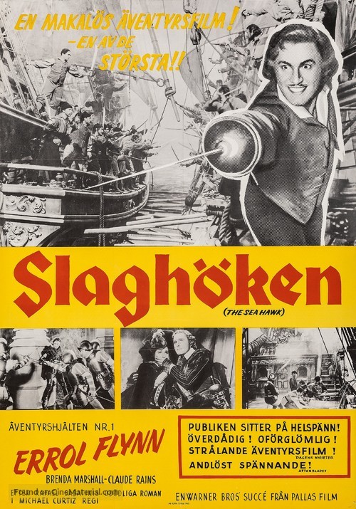 The Sea Hawk - Swedish Movie Poster