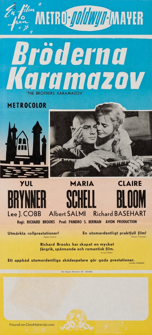 The Brothers Karamazov - Swedish Movie Poster