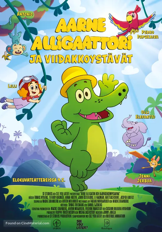 Arne Alligator och djungelkompisarna - Finnish Movie Poster