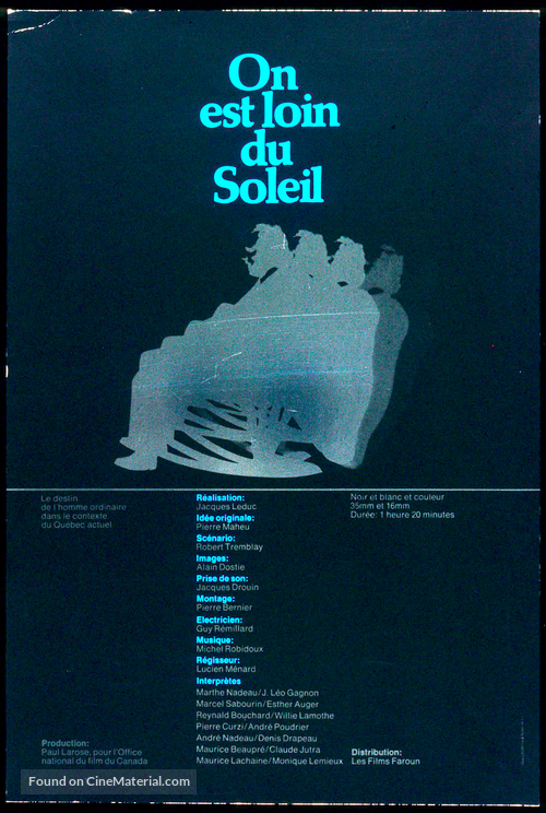 On est loin du soleil - Canadian Movie Poster