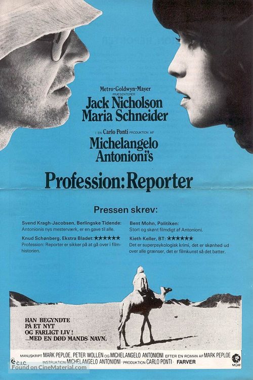Professione: reporter - Danish Movie Poster