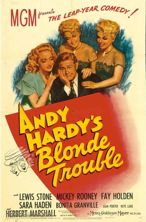 Andy Hardy&#039;s Blonde Trouble - Movie Poster