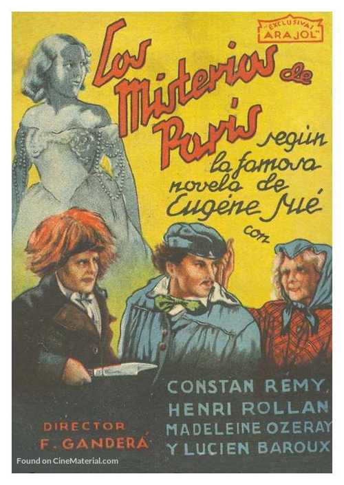 Les myst&egrave;res de Paris - Spanish Movie Poster