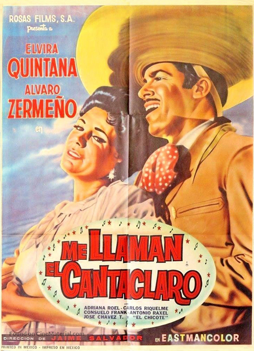 Me llaman el cantaclaro - Mexican Movie Poster