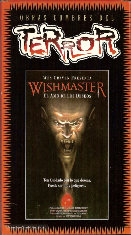 Wishmaster - Argentinian VHS movie cover