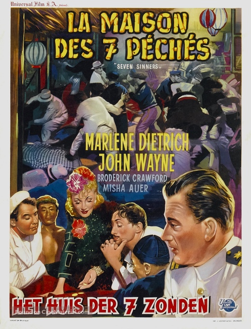 Seven Sinners - Belgian Movie Poster