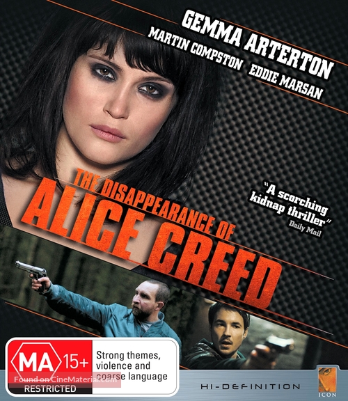 The Disappearance of Alice Creed - Australian Blu-Ray movie cover