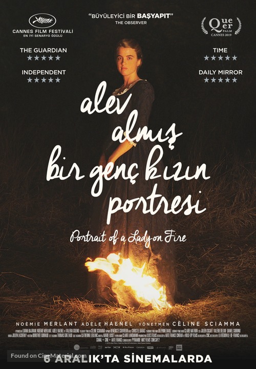 Portrait de la jeune fille en feu - Turkish Movie Poster