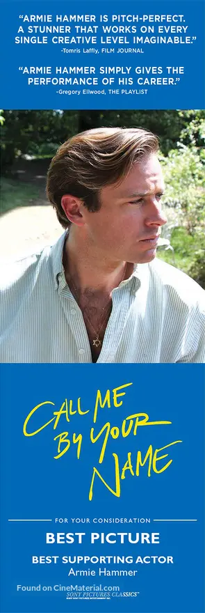 Call Me by Your Name - For your consideration movie poster