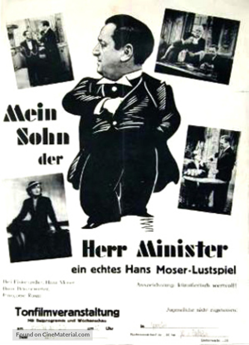 Mein Sohn, der Herr Minister - German Movie Poster