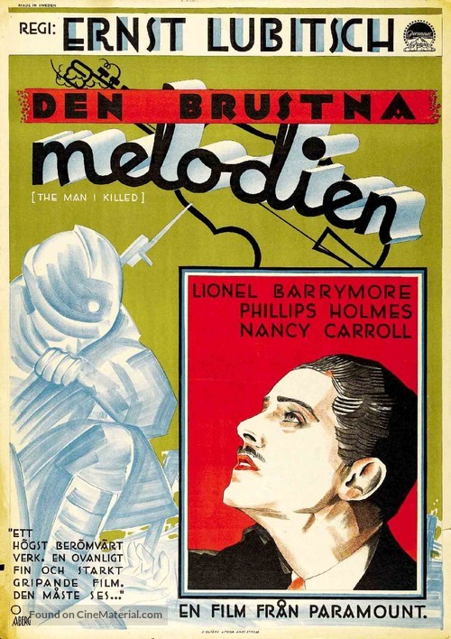 Broken Lullaby - Swedish Movie Poster