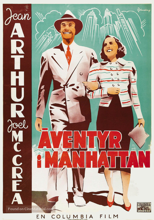 Adventure in Manhattan - Swedish Movie Poster