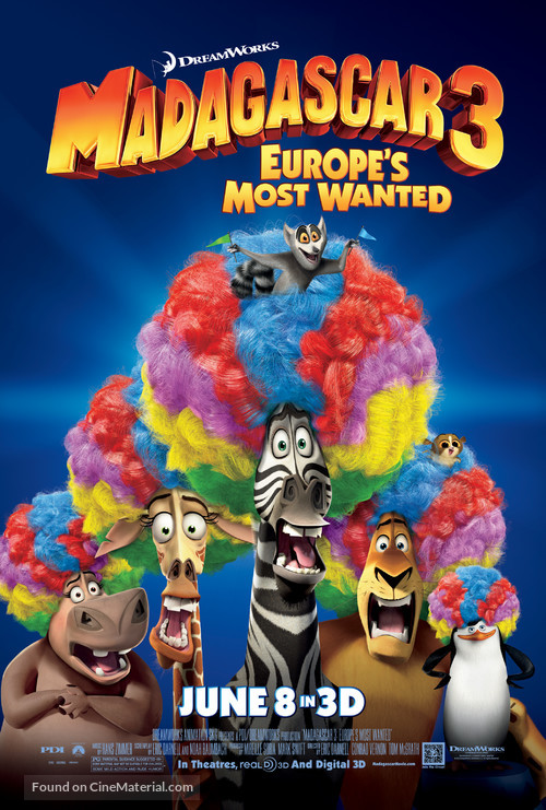 Madagascar 3: Europe&#039;s Most Wanted - Movie Poster