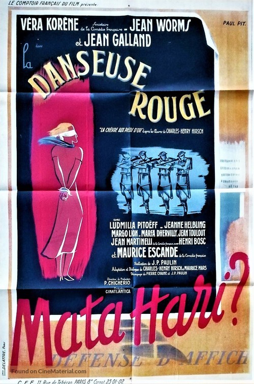 La danseuse rouge - French Movie Poster