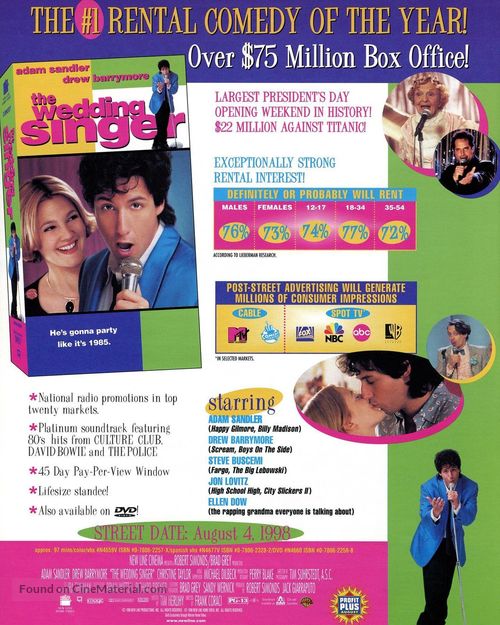 The Wedding Singer - Video release movie poster