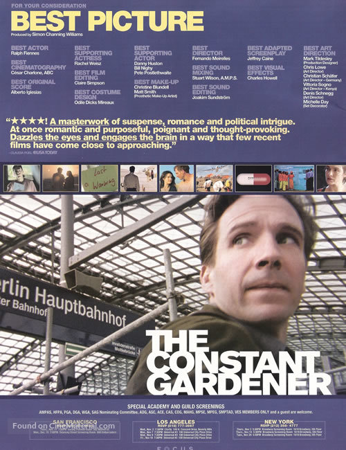 The Constant Gardener - For your consideration movie poster